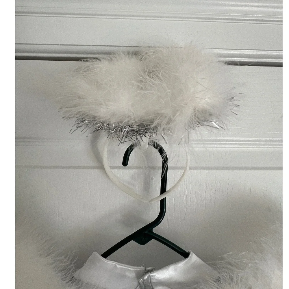 Rubies Rosebud Angel Halloween Costume Kids White Silver Dress Wings Halo 8-10 M